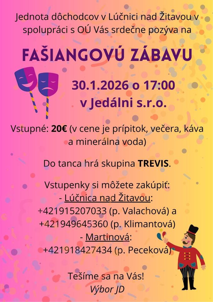 Pozvánka Fašiangová zábava